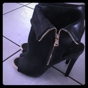 Peep toe booties 8
